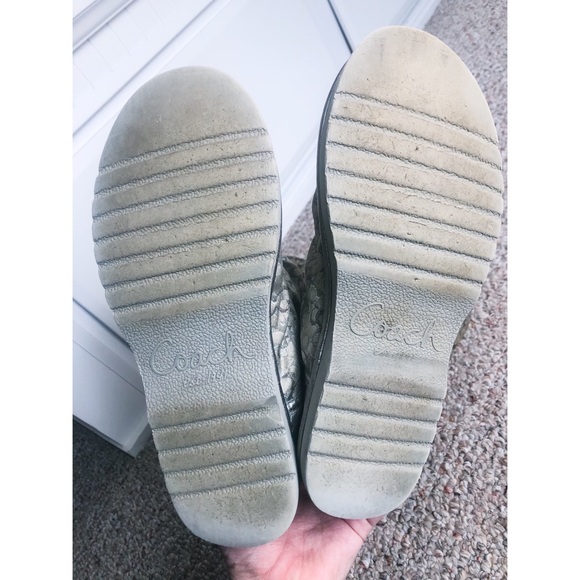 Women’s Silver Foldable Coach Winter Boots Sz 7 - Picture 7 of 8